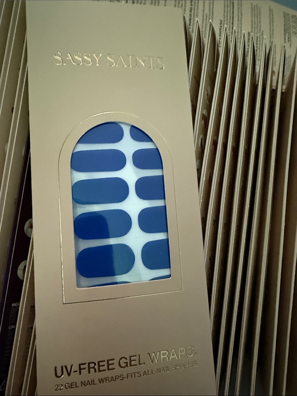 NEW Sassy Saints Gel Nail Wraps BLUE ME AWAY
